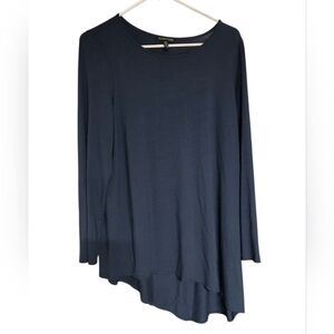 Eileen Fisher Women's Dark Blue Long sleeve Tunic Top Sz Large